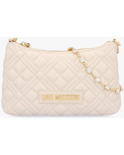 Love Moschino Pearl Quilt Avorio Shoulder Bag - Natural