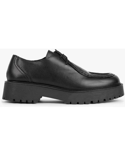 Daniel Lally Black Leather Lace Up Wallabee Shoes