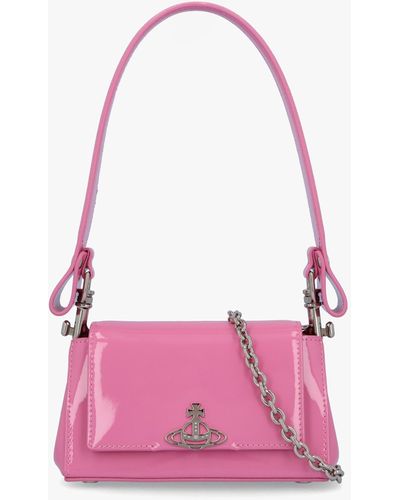 Vivienne Westwood S Small Hazel Leather Shoulder Bag - Pink