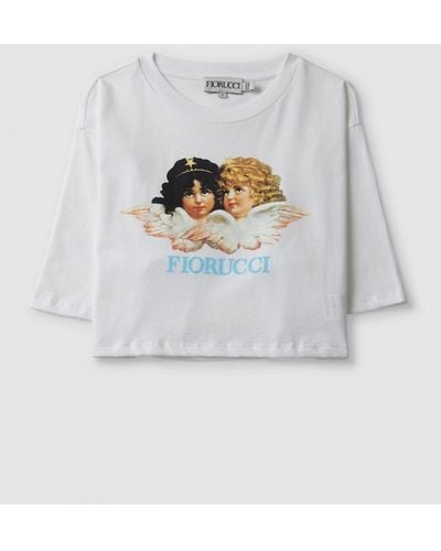 Fiorucci Fc Vintage Angels Cropped T-shirt - White