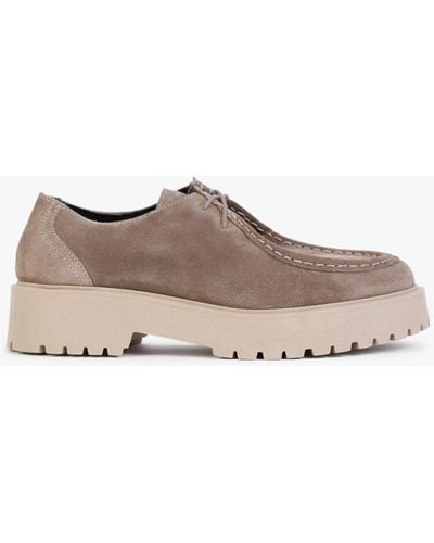 Daniel Lally Taupe Suede Lace Up Wallabee Shoes - Brown