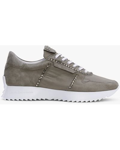 Kennel & Schmenger Pull Diamante Taupe Suede Sneakers - Grey