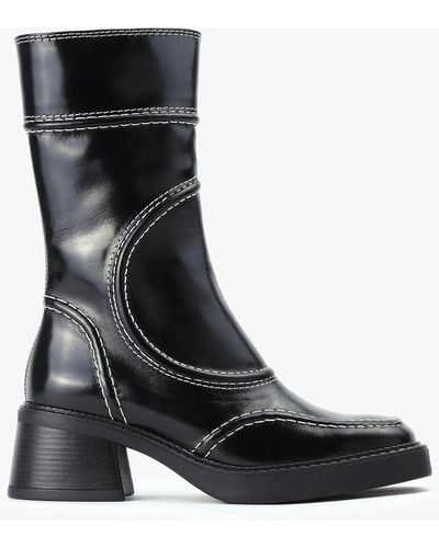 Miista Mt Malene Contrast Stitch Boots - Black