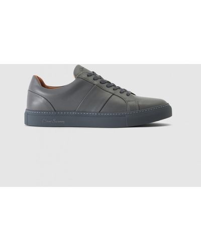 Oliver Sweeney Mens Quintos Hand Finished Leather Trainers In Grey