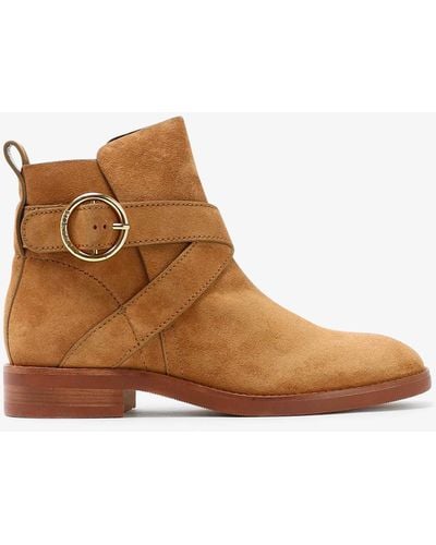 See By Chloé Sbc Lyna Suede Ankle Boots 4 - Brown