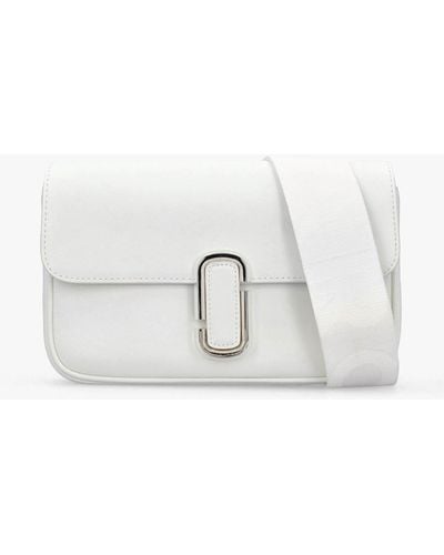 Marc Jacobs The J Marc White Silver Leather Shoulder Bag