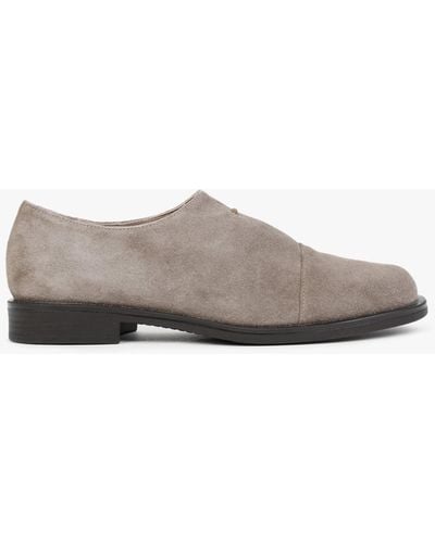 Daniel Crystie Taupe Suede Embellished Oxford Shoes - Gray