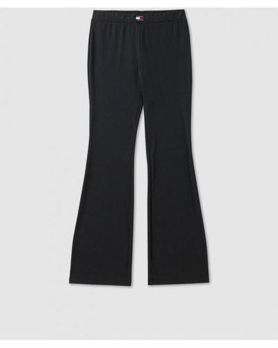 Tommy Hilfiger Th Low Rise Flared Leggings - Black