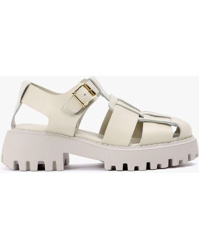 Shoe The Bear Posey Fishermann Off White Leather Chunky Sandals - Natural