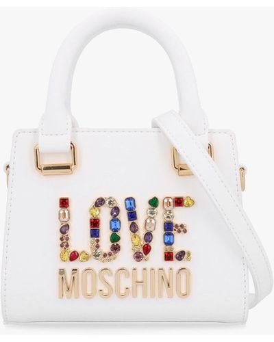 Love Moschino Mini Rhinestone Bianco Cross-body Bag - White