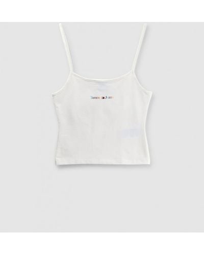 Tommy Hilfiger Th Rainbow Logo Strap Top - White