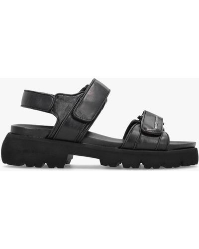 Kennel & Schmenger Skill Black Leather Chunky Sandals - White