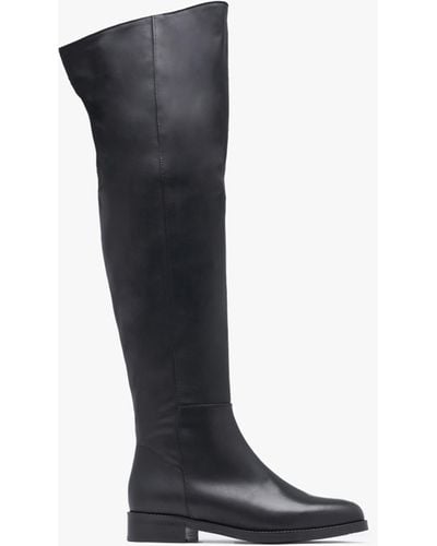 Daniel Giselle Black Leather Over The Knee Boots
