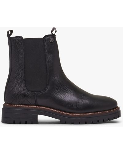 Barbour Evie Black Leather Chelsea Boots