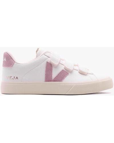 Veja Recife Logo Chromefree Leather Extra White Babe Sneakers - Pink