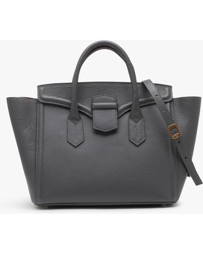 Daniel X Christian Villa Grey Tumbled Leather Satchel Bag - Black