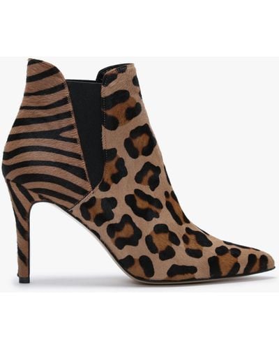 Daniel Adril Leopard Calf Hair Ankle Boots - Brown