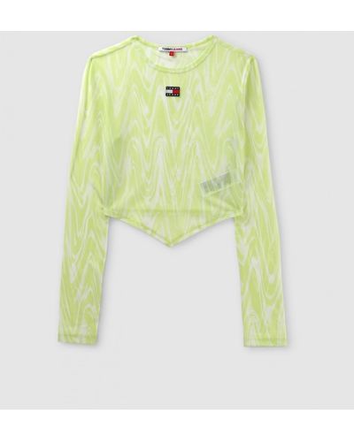 Tommy Hilfiger Th Psychedelic Mesh Long Sleeve Top - Yellow