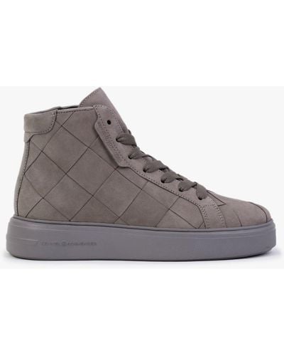 Kennel & Schmenger Provident Gray Suede Woven High Top Sneakers