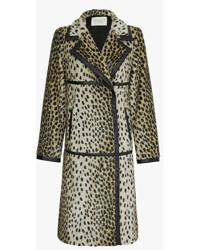 Charlotte Simone Dottie Leopard Longline Coat - Multicolour