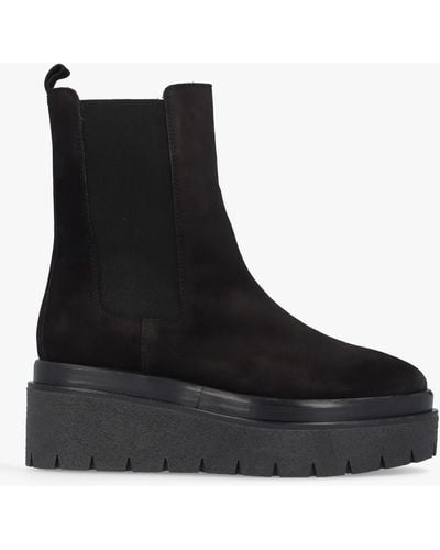 Alpe Alpine Black Suede Tall Chelsea Boots