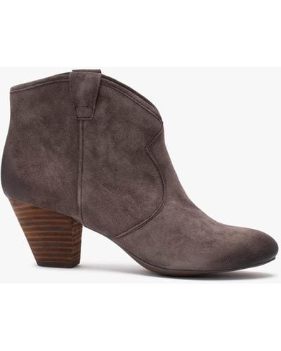 Ash Jalouse Brown Suede Western Ankle Boots