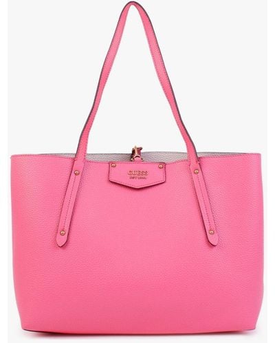 Guess Eco Brenton Bright Pink Reversable Tote Bag