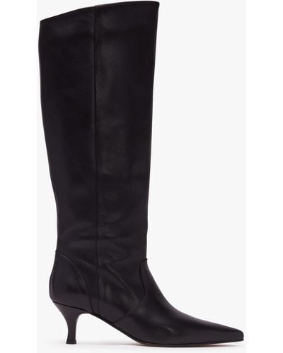 Daniel Lucy Black Leather Knee Boots