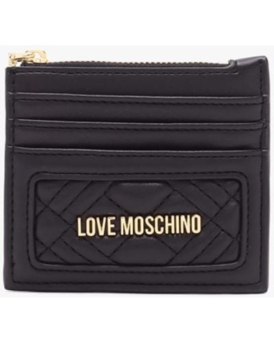 Love Moschino Diamond Quilt Nero Card Holder - White