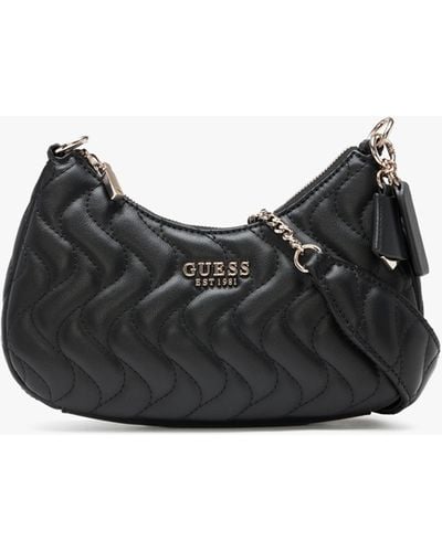Guess Eco Mai Black Quilted Cross-body Bag