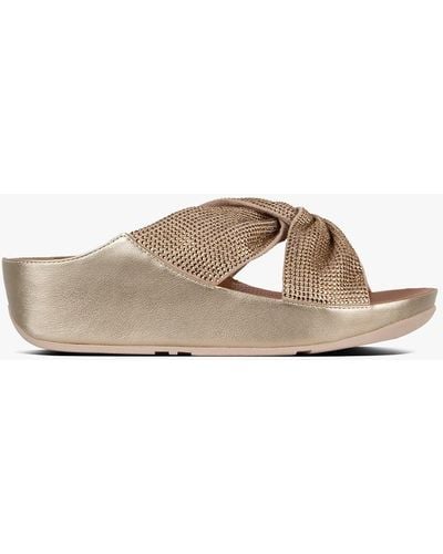 Fitflop Twiss Crystal Platino Slide Sandals - Multicolour