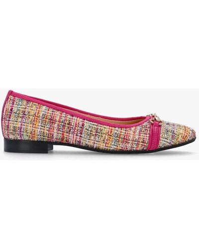 DONNA LEI Jayda Multicoloured Woven Ballet Court Shoes - Pink