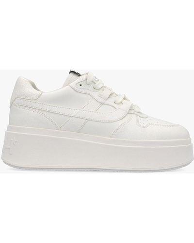 Ash Match Off White Chrome Free Leather Flatform Sneakers