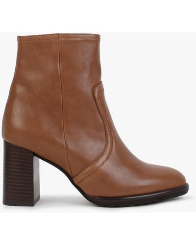 Pedro Miralles Infusion Tan Leather Block Heel Ankle Boots - Brown