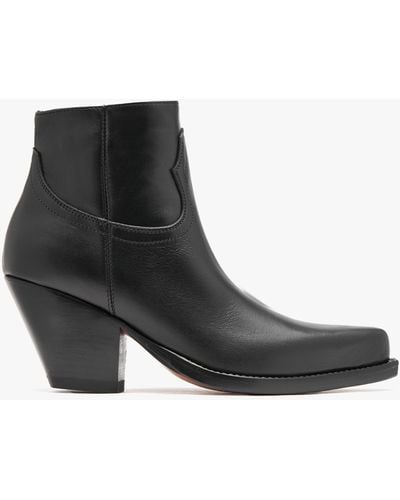 Sonora Boots Jalapeno Belt Black Leather Western Ankle Boots