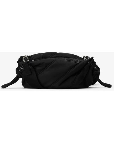 Ganni Quilted Black Recycled Tech Small Duffle Bag