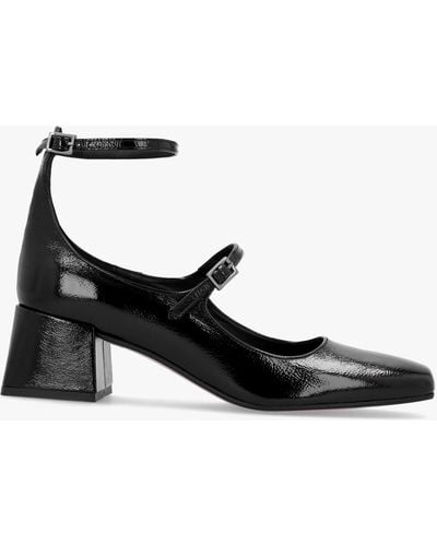 Daniel Sara Black Patent Leather Low Heel Mary Janes - White