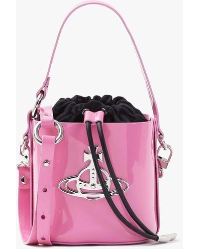 Vivienne Westwood S Daisy Leather Drawstring Bucket Bag - Pink