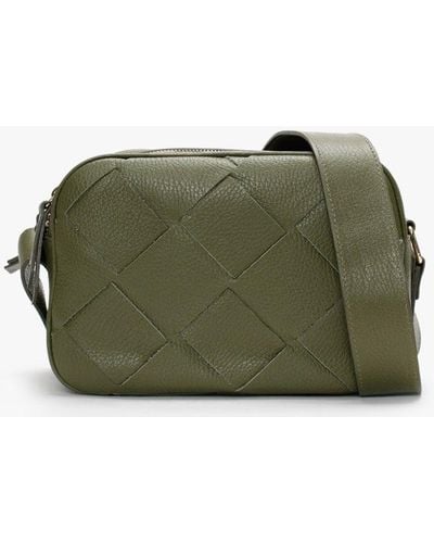 Daniel Dicam Green Leather Woven Camera Bag