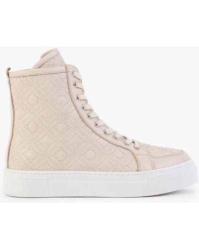Daniel Bimpani Cream Leather Quilted High Top Trainers - Natural