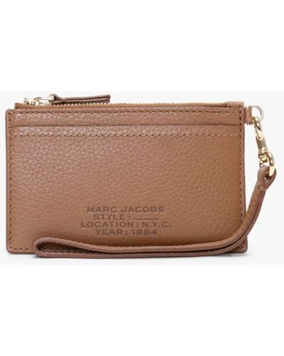 Marc Jacobs The Leather Top Zip Argan Oil Wristlet Wallet - Brown