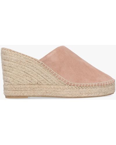 Daniel Kris Nude Suede Wedge Espadrille Mules - Multicolor