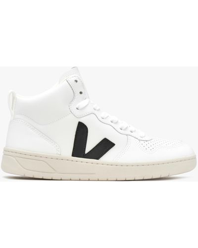 Veja V-15 Leather Extra White Black High-top Sneakers