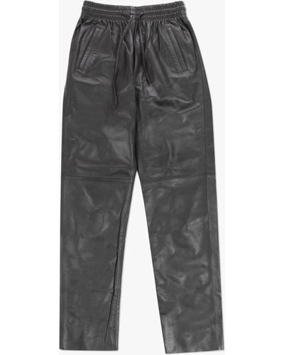 Oakwood Gift Khaki Leather Drawstring Trousers - Grey