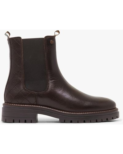Barbour Evie Brown Leather Chelsea Boots
