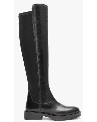 Alpe Comice Black Leather Over The Knee Boots