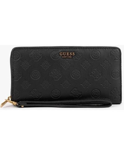 Guess Zanelle Logo Black Cheque Organizer Wallet