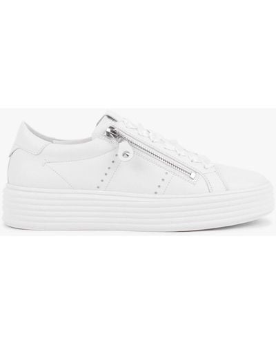 Kennel & Schmenger Wonder White Leather Zip Sneakers