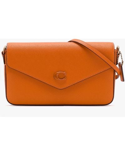 COACH Wyn Sun Orange Crossgrain Leather Cross-body Bag