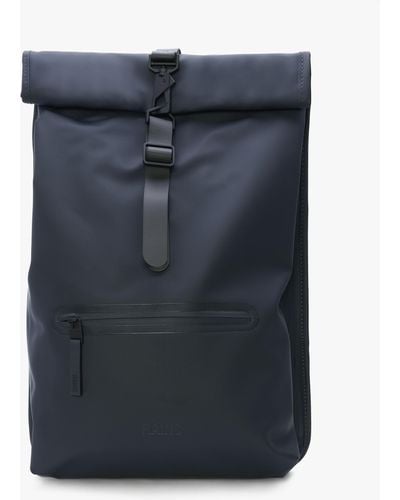 Rains Rolltop W3 Navy Backpack - Blue